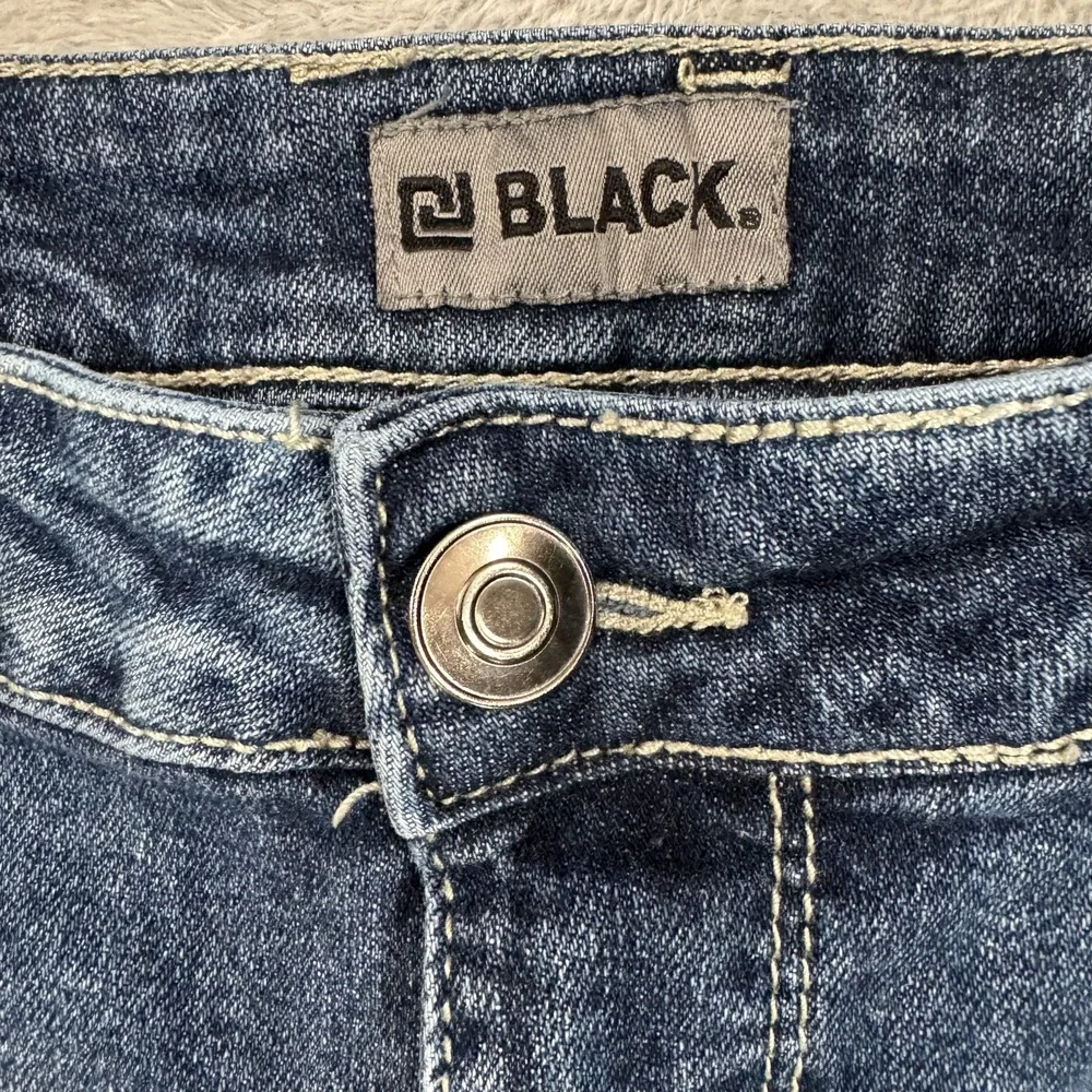 Rue 21 CJ Black Shorts Mens 32 Blue Acid Wash Cut Off Denim Flex 11